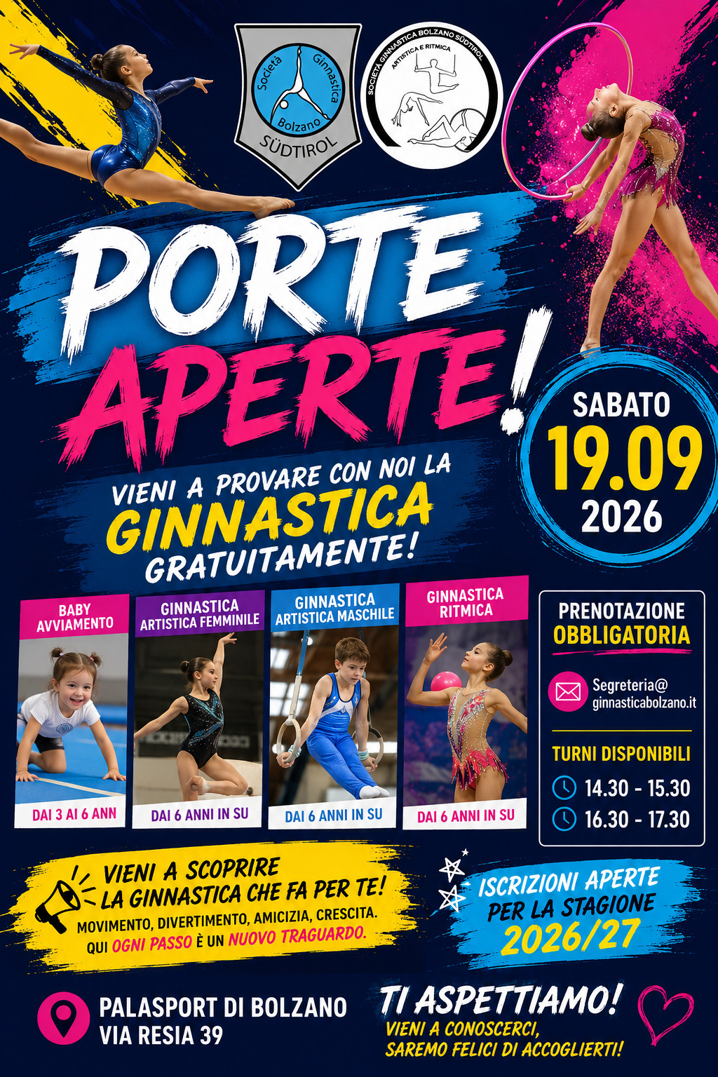 Porte Aperte 2026 - Società Ginnastica Bolzano Südtirol